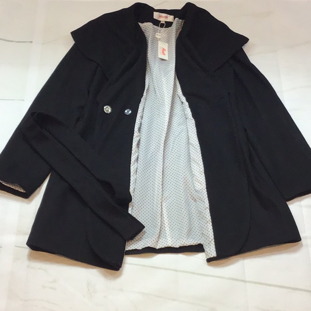 Haute wool and poly Women’s Black Jacket 1X NWT